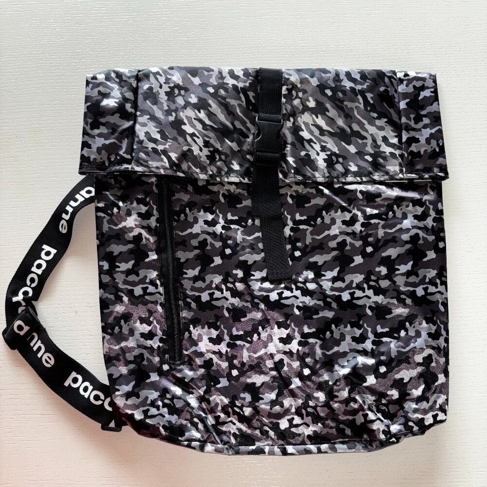Paco Rabanne Black and Silver Camo Backpack Unisex